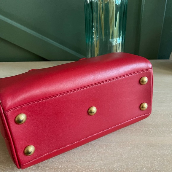 Saint Laurent Boston Bag Crossbody Red Smooth - Picture 4 of 15